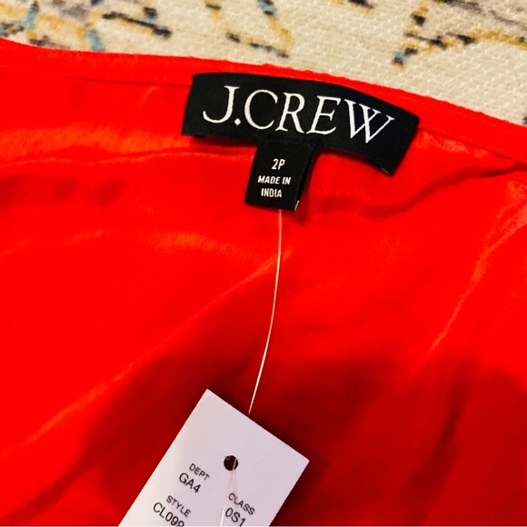 NWT J. Crew Smocked-trim Midi Dress Crepe de Chine Vintage Red - Picture 9 of 14